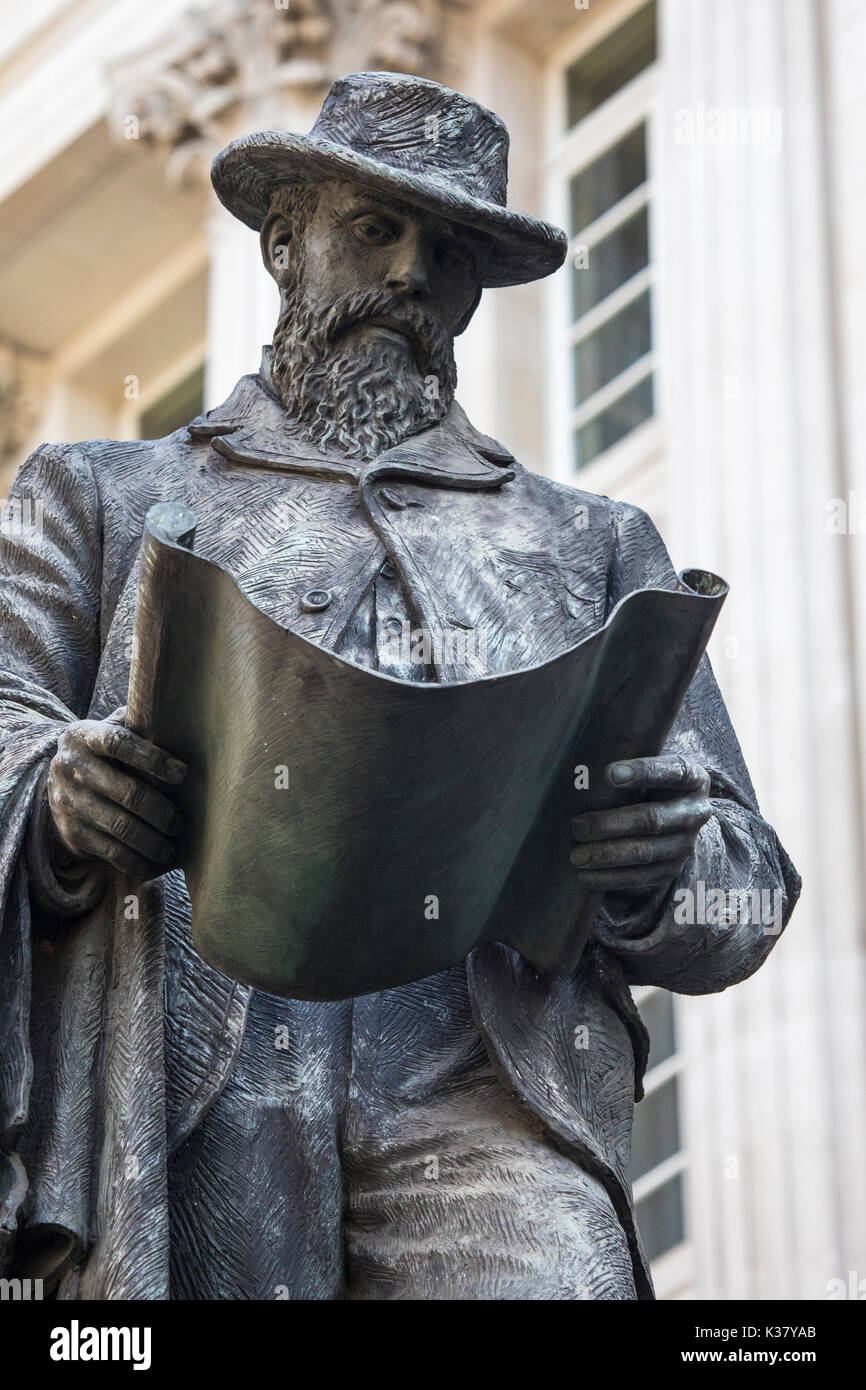 LONDON, UK AUGUST 25TH 2017 Statue of civil engineer James Henry