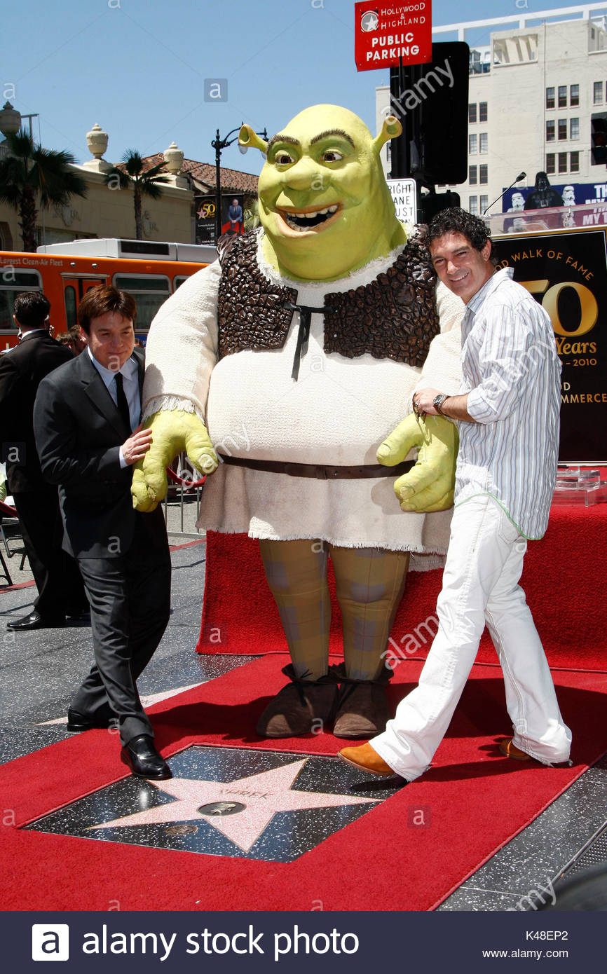 Mike Myers Shrek and Antonio Banderas Shrek was honored with a star on the Hollywood Walk of Fame today one day before the release of "Shrek The Final