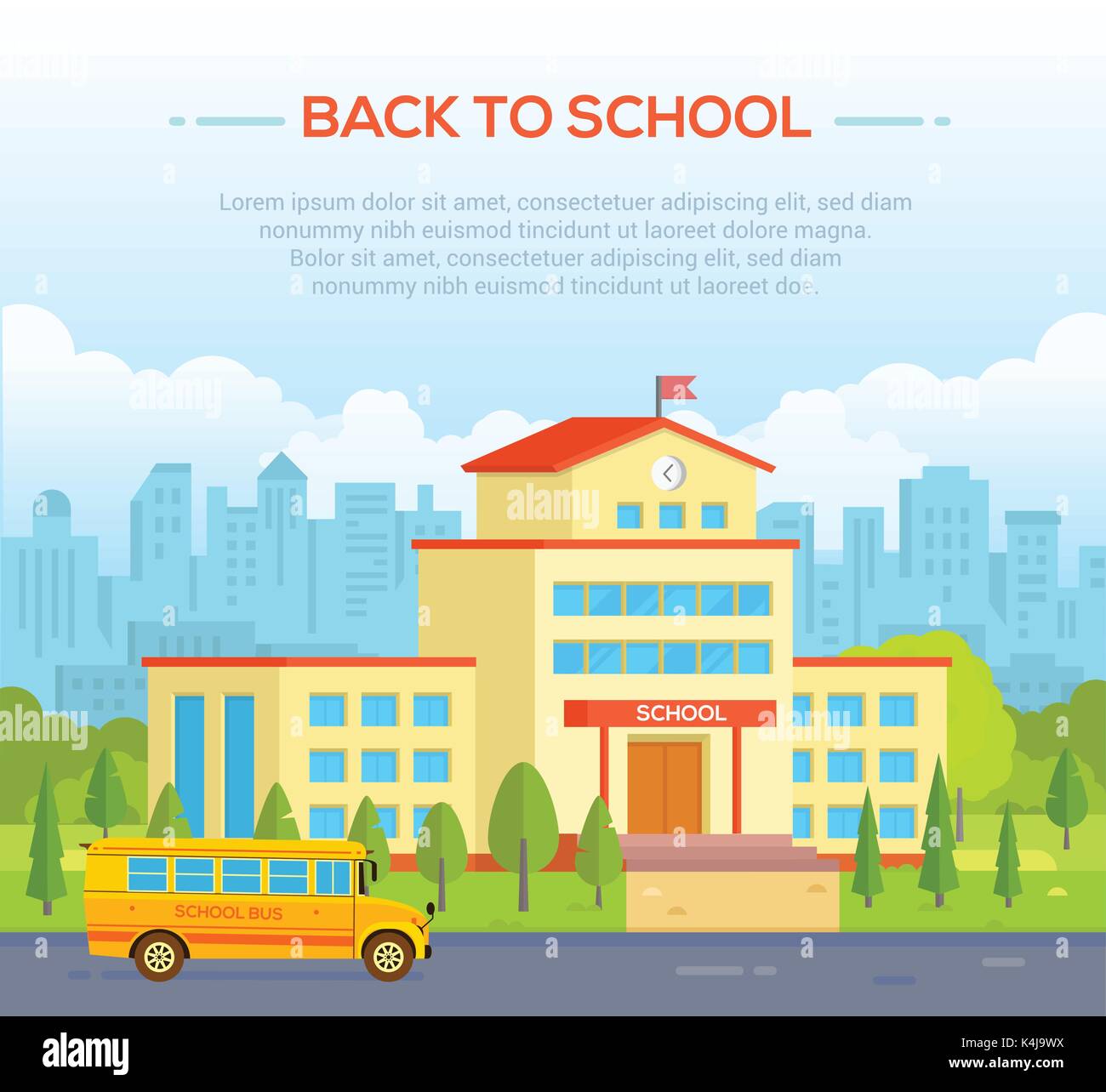 City school building with place for text modern vector Stock Vector
