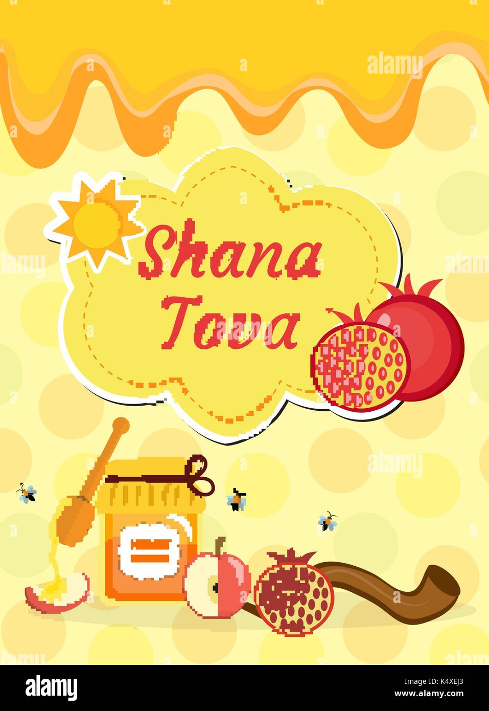 rosh hashanah poster flyer invitation greeting card shana tova is a template for your design with traditional symbols jewish holiday