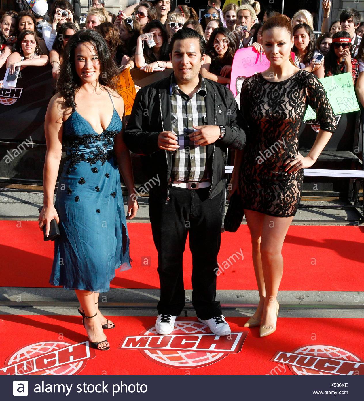 Mylene DinhRobic, Ennis Esmer and Lisa Marcos of The Listener. Kelly