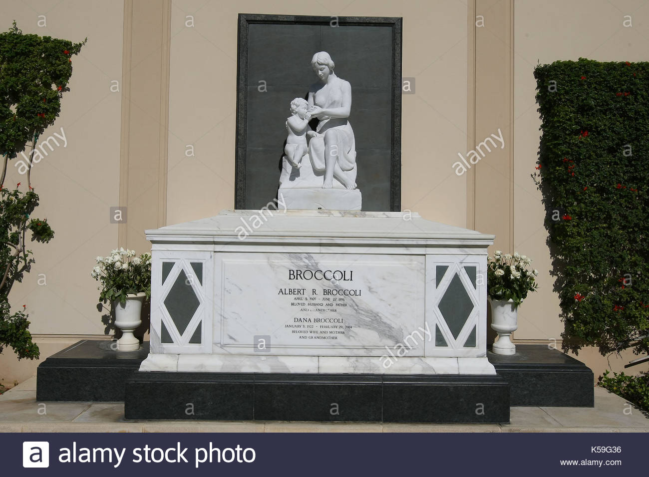 General views of some of the celebrity graves at Forest Lawn Cemetery