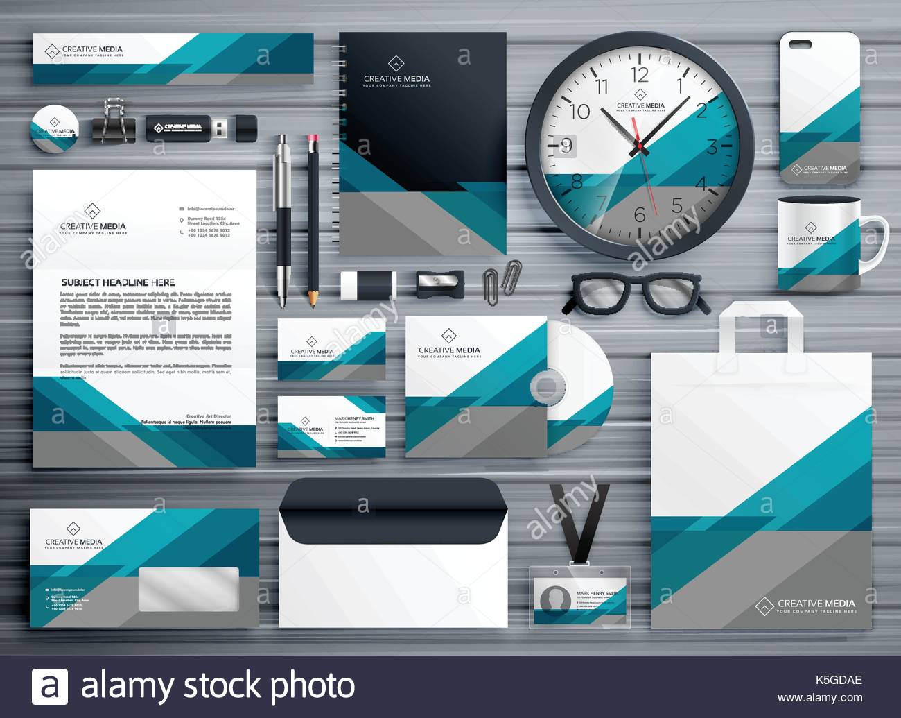 professional business stationery design made with geometric shape