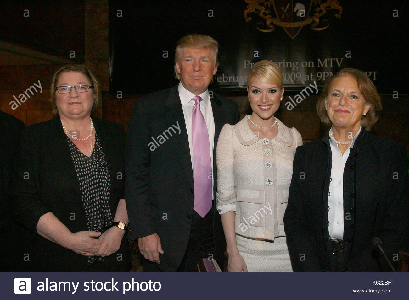Donald Trump, Tara Conner, Rosemary Shrager and Gill Harbord. Showing