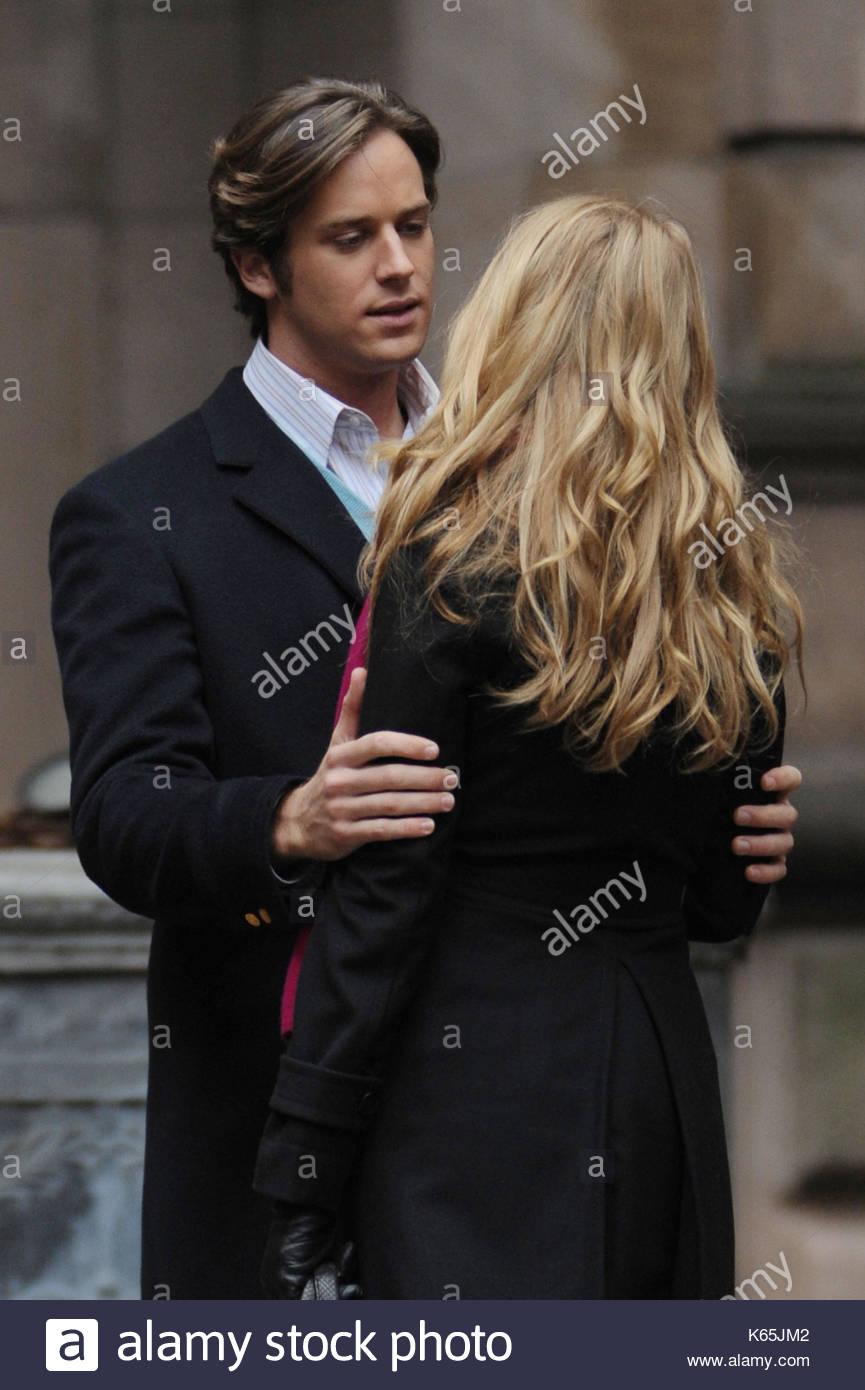 Blake Lively and Armie Hammer. Cast members on location for 'Gossip