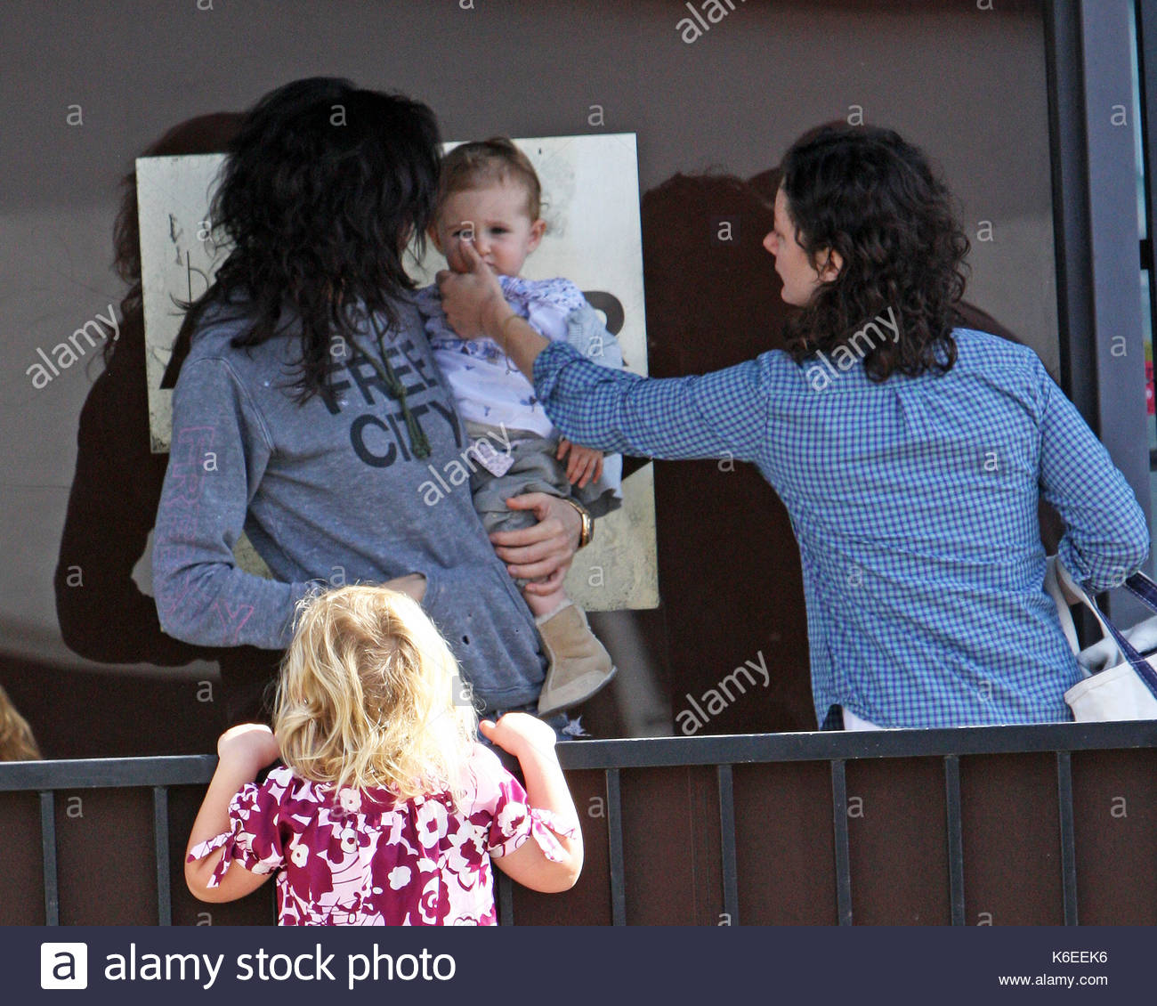 Allison Adler, Sara Gilbert and daughter Sawyer. Sara Gilbert and Stock