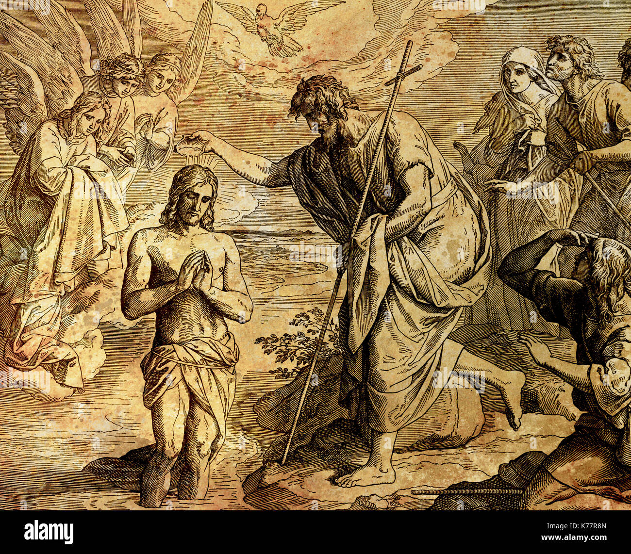 Baptism Of Jesus By John The Baptist Bible Stock Photos & Baptism Of