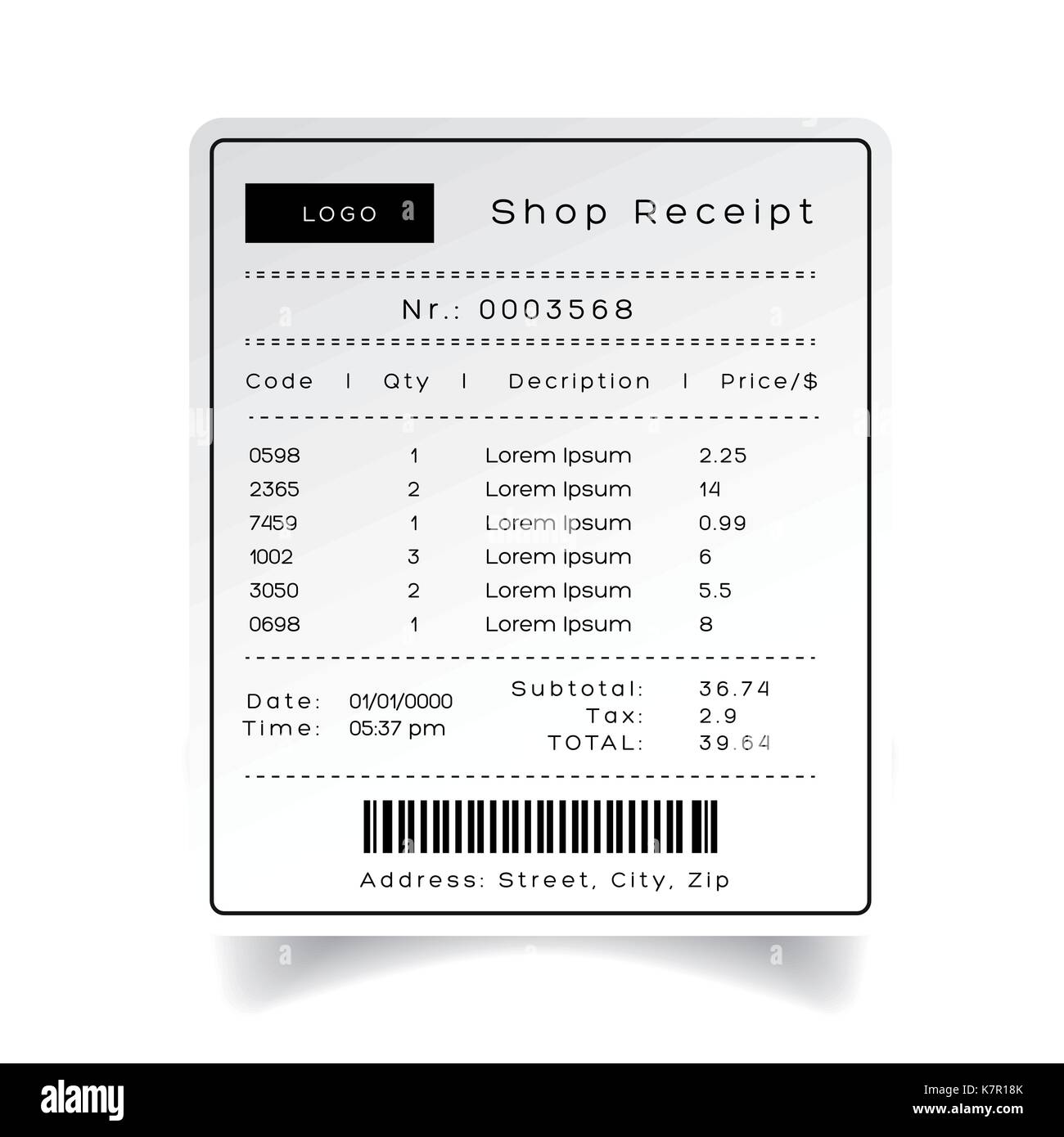 shop receipt template vector sticker stock vector art illustration