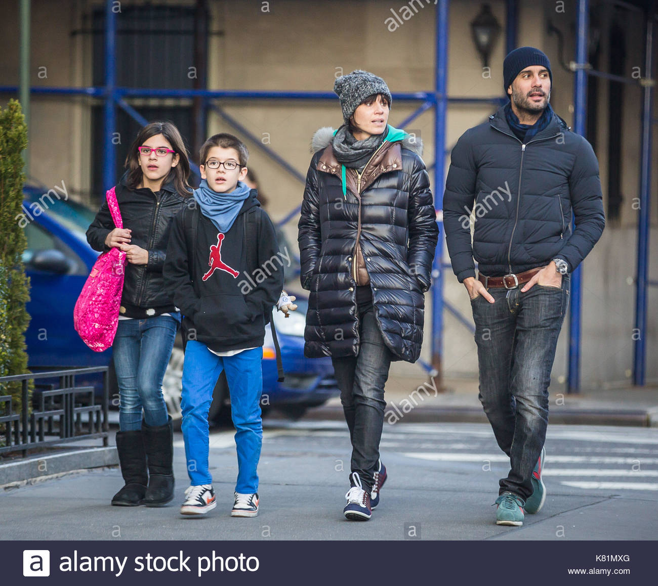 Pep Guardiola and Cristina Serra. Pep Guardiola seen with his family