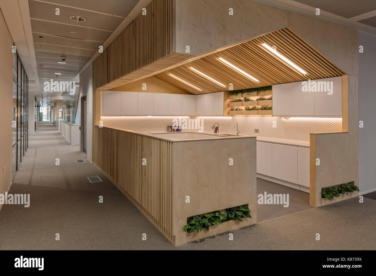 Coffee point. YOOX NetAPorter Offices, London, United Kingdom Stock