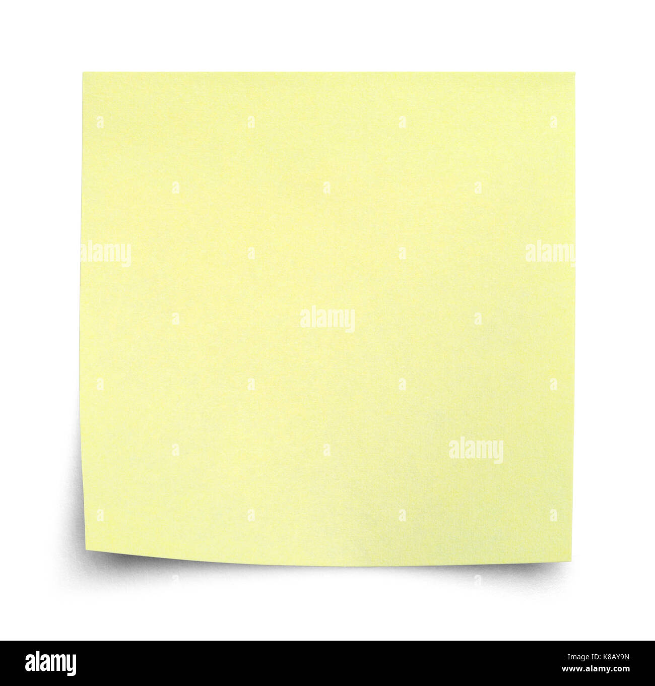 Curled Yellow Sticky Note Isolated On White Background Stock Photo Alamy