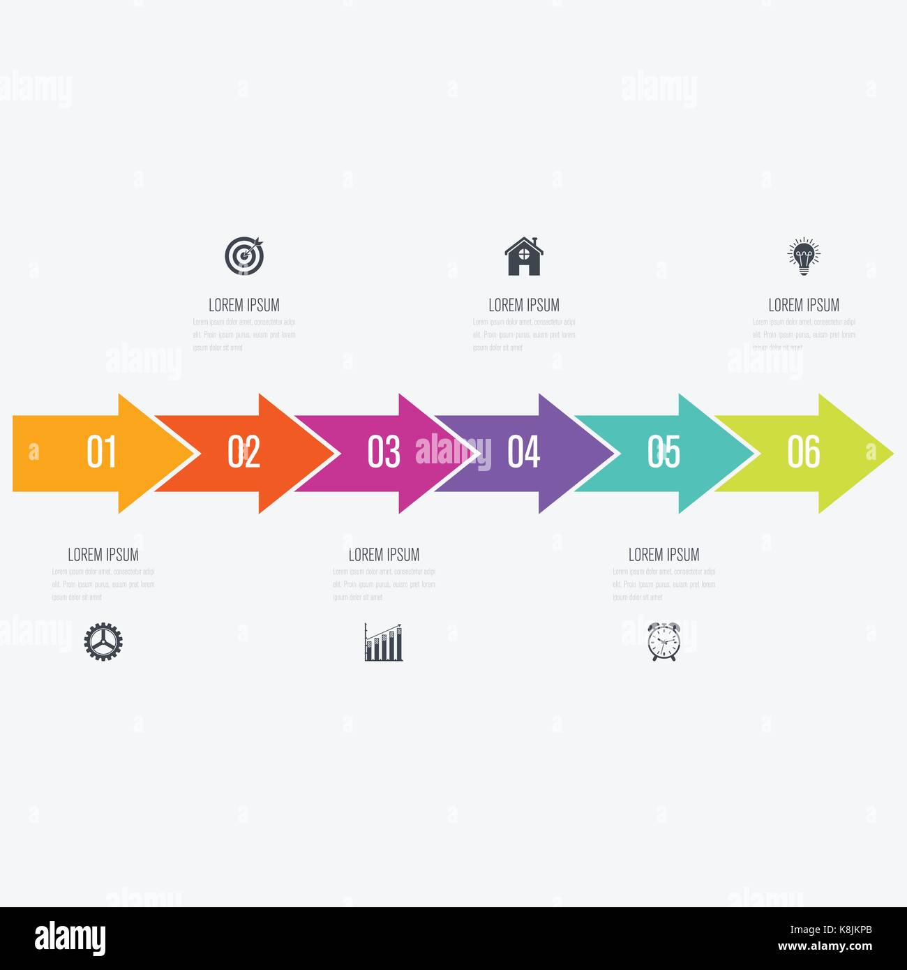vector arrows infographic with 5 options stock vector art arrows infographic