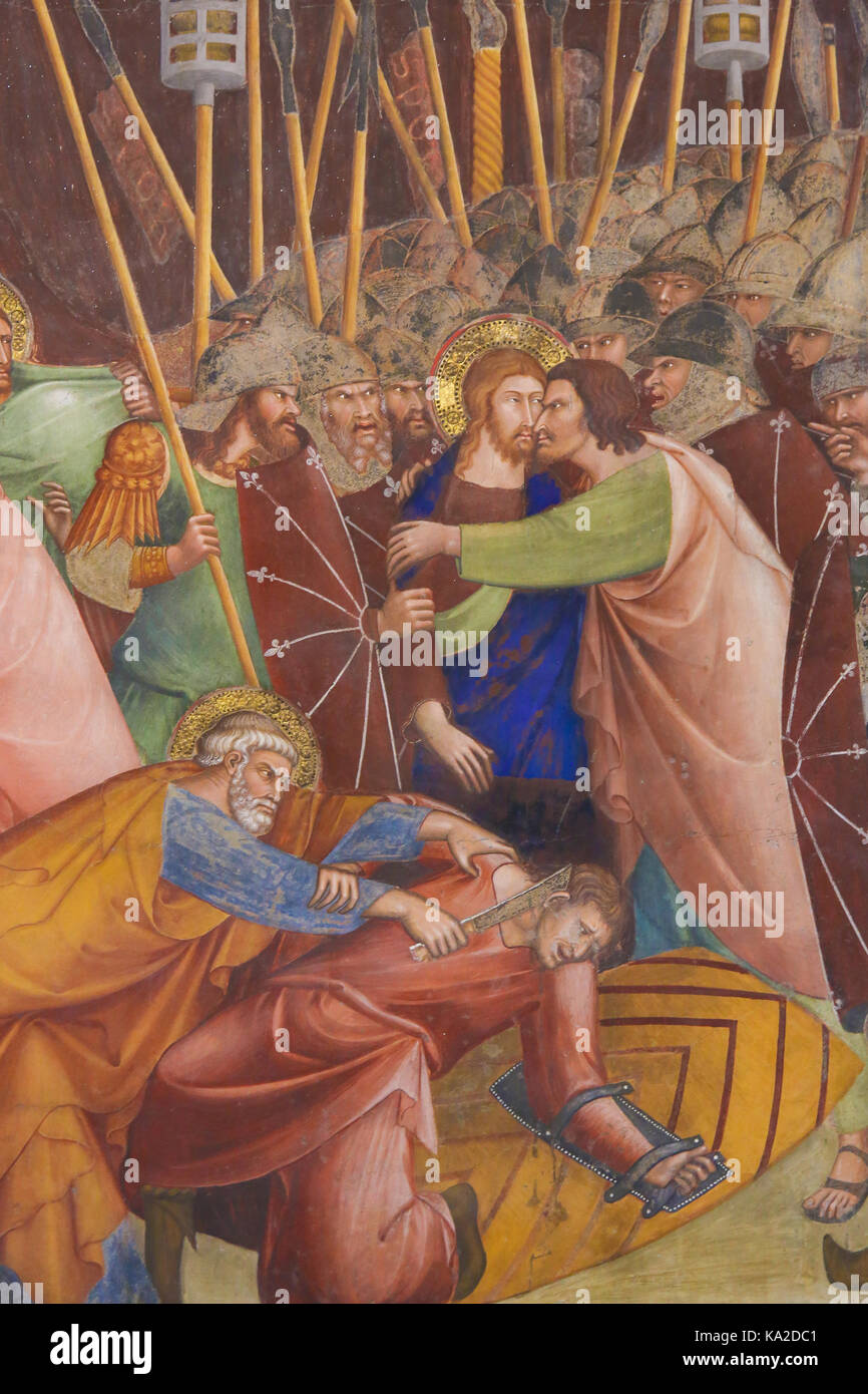 Betrayal Jesus Judas Iscariot Stock s & Betrayal Jesus Judas Judas betrays Jesus with a kiss 14th Century Fresco in the Collegiata of San Gimignano