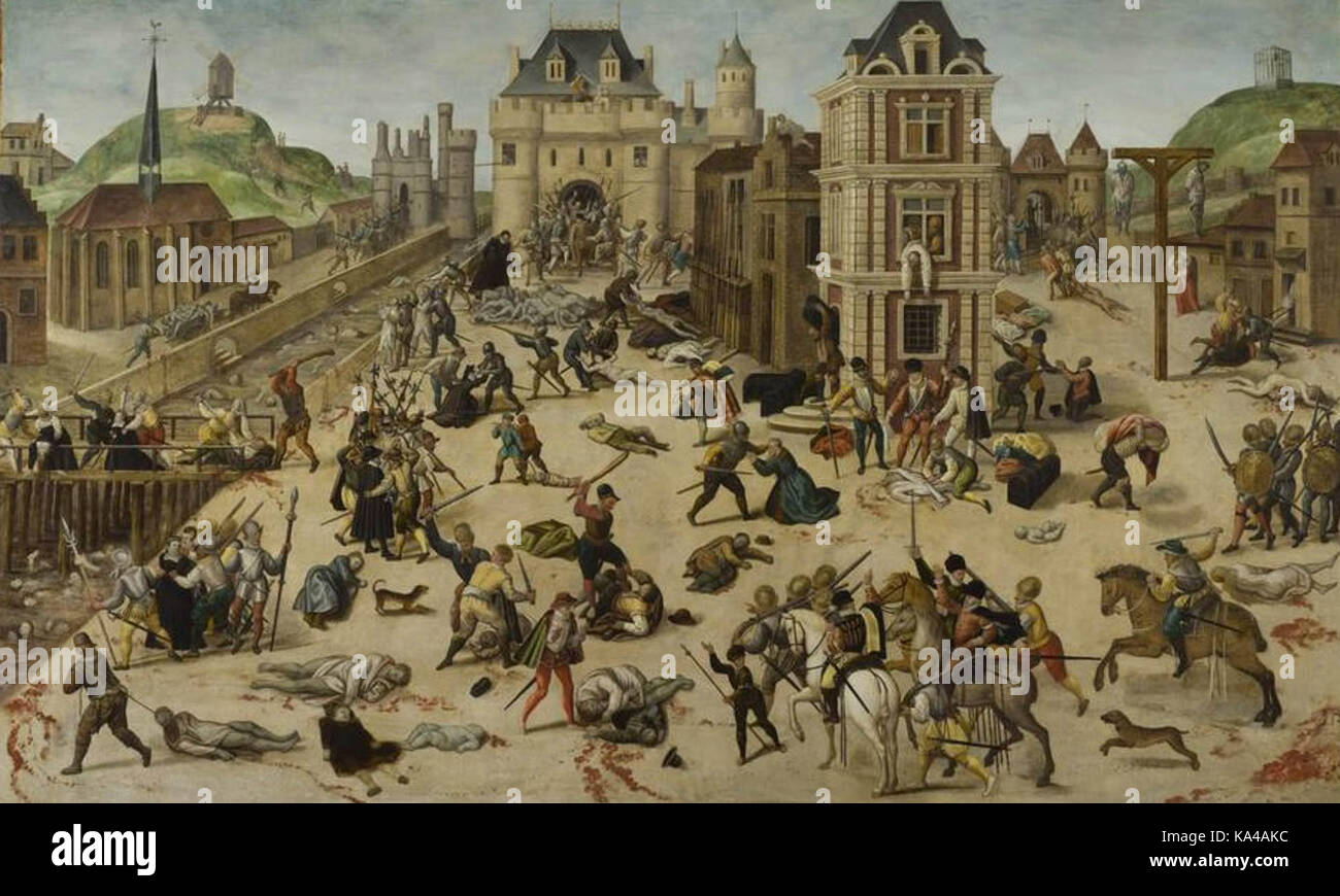 The St. Bartholomew's Day massacre (1572) was the climax of the French Wars of Religion, which were brought to an end by the Edict of Nantes (1598).
