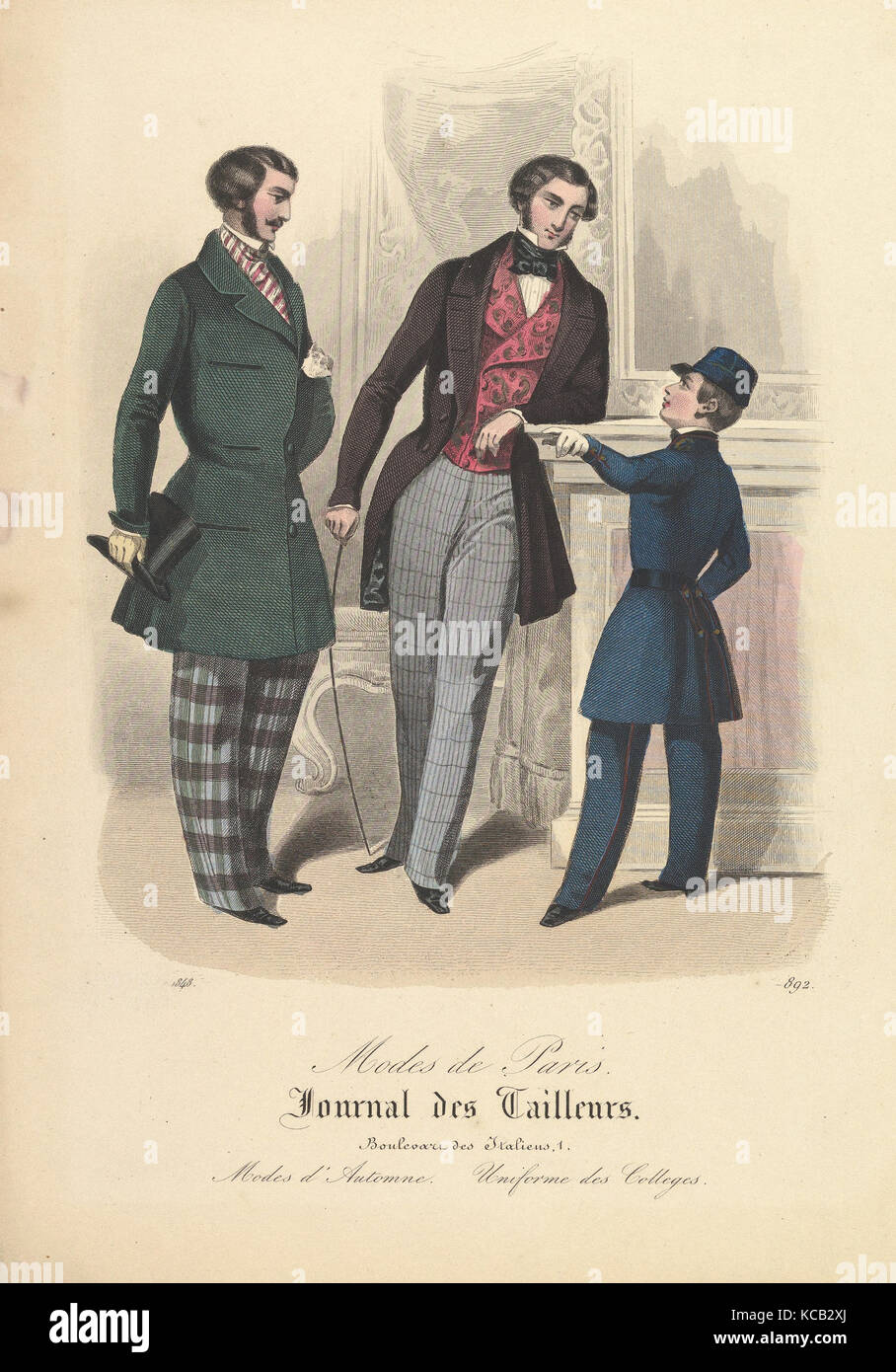 892 from Modes de Paris, Journal des Tailleurs, Anonymous, French, 19th century, 1848