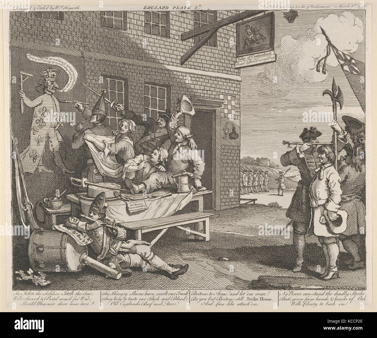 The Invasion, Plate 2: England, William Hogarth, March 8, 1756
