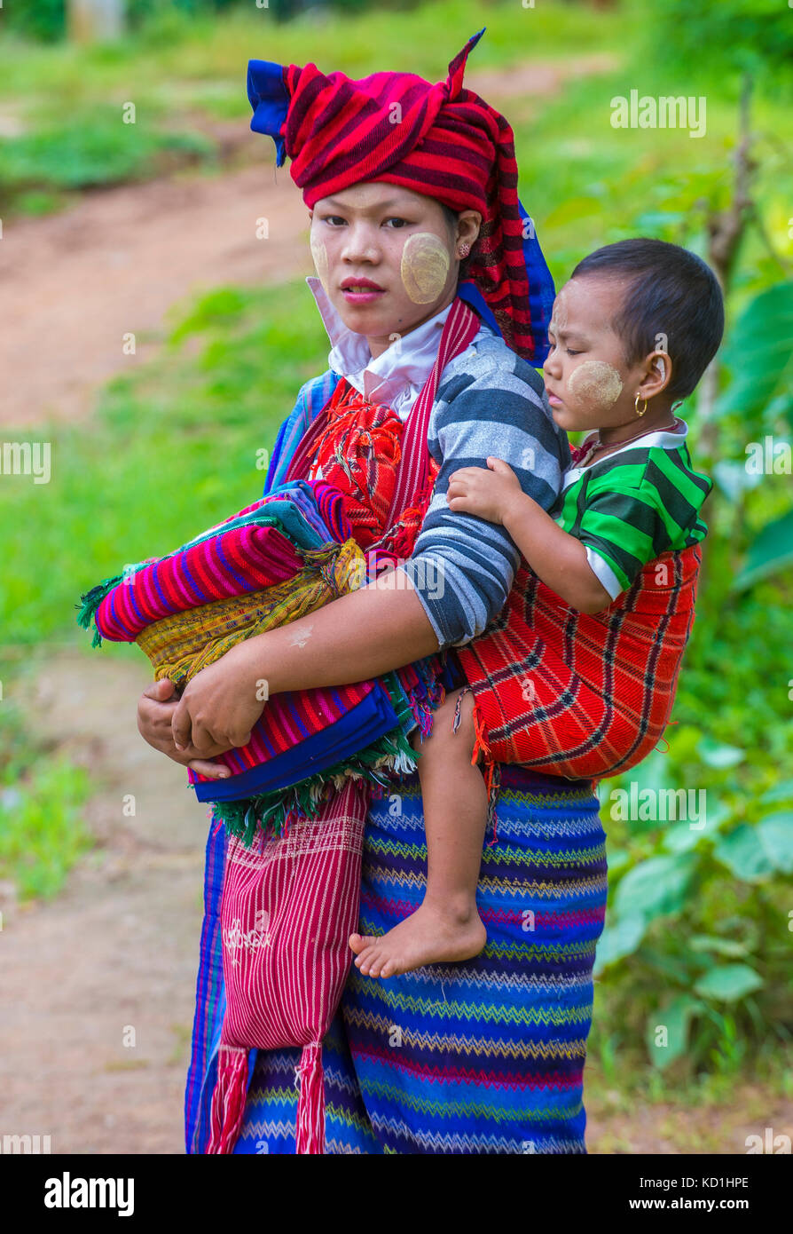 Portrait Of Intha Tribe Woman In Inle Lake Myanmar Stock Photo Alamy