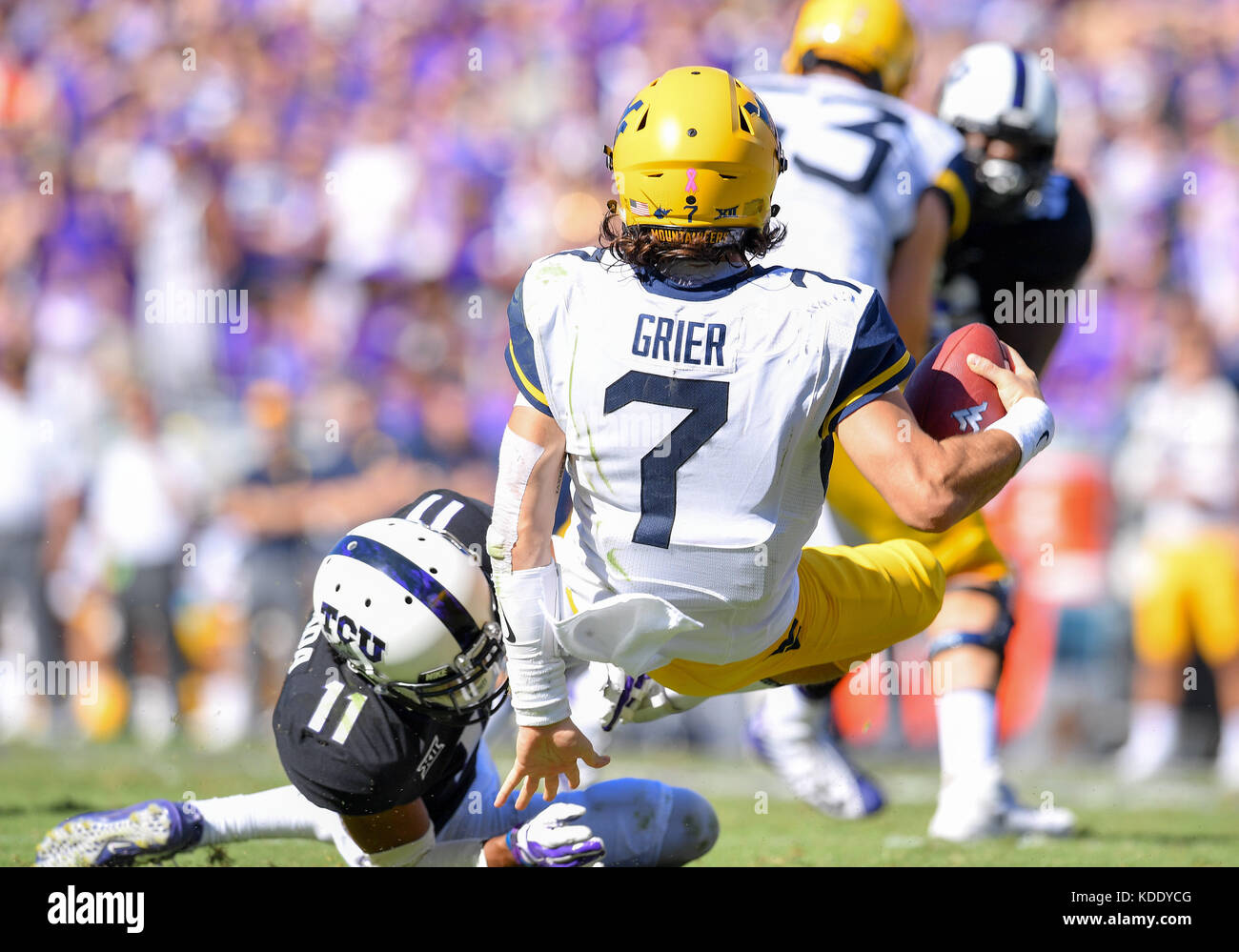 October 07, 2017 .West Virginia Mountaineers quarterback Will Grier