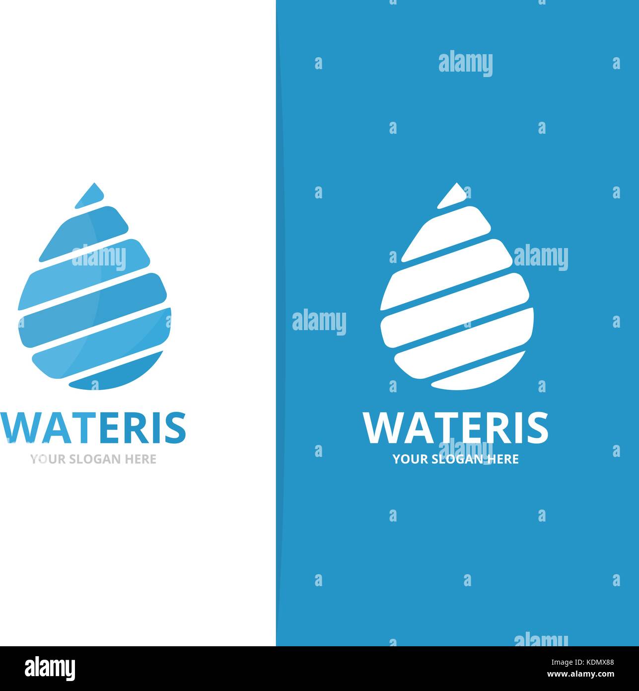 vector of water drop logo combination oil and droplet symbol or