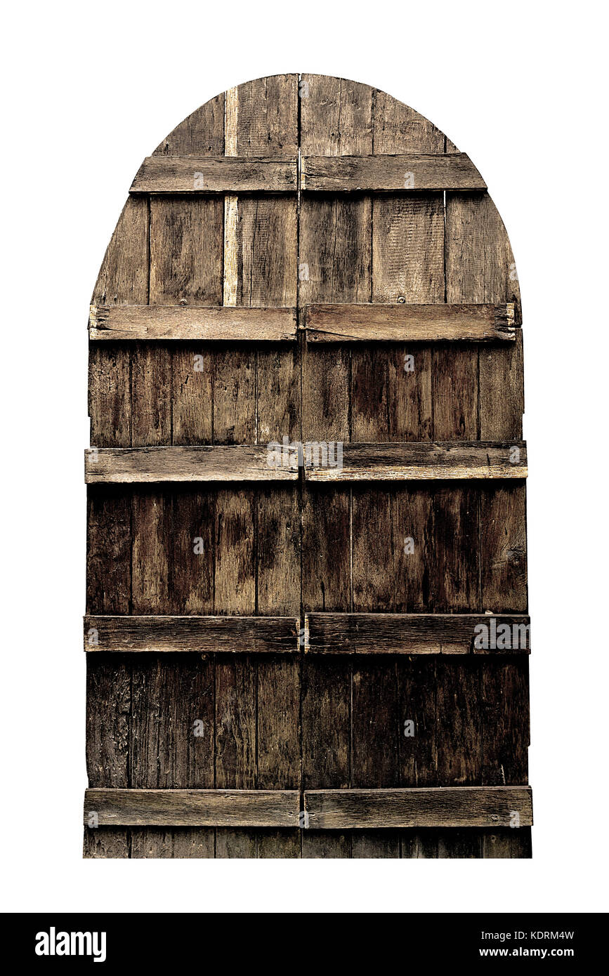 Old Wooden Doors Isolated On White Background Stock Photo Alamy