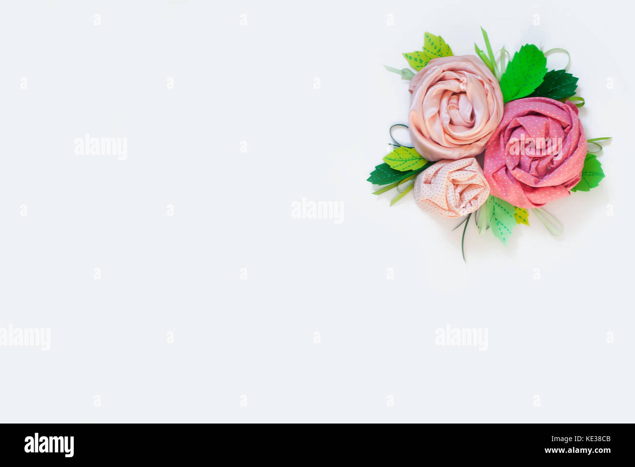 Rose Of Pink Fabric White Background Flowers Of The Cotton
