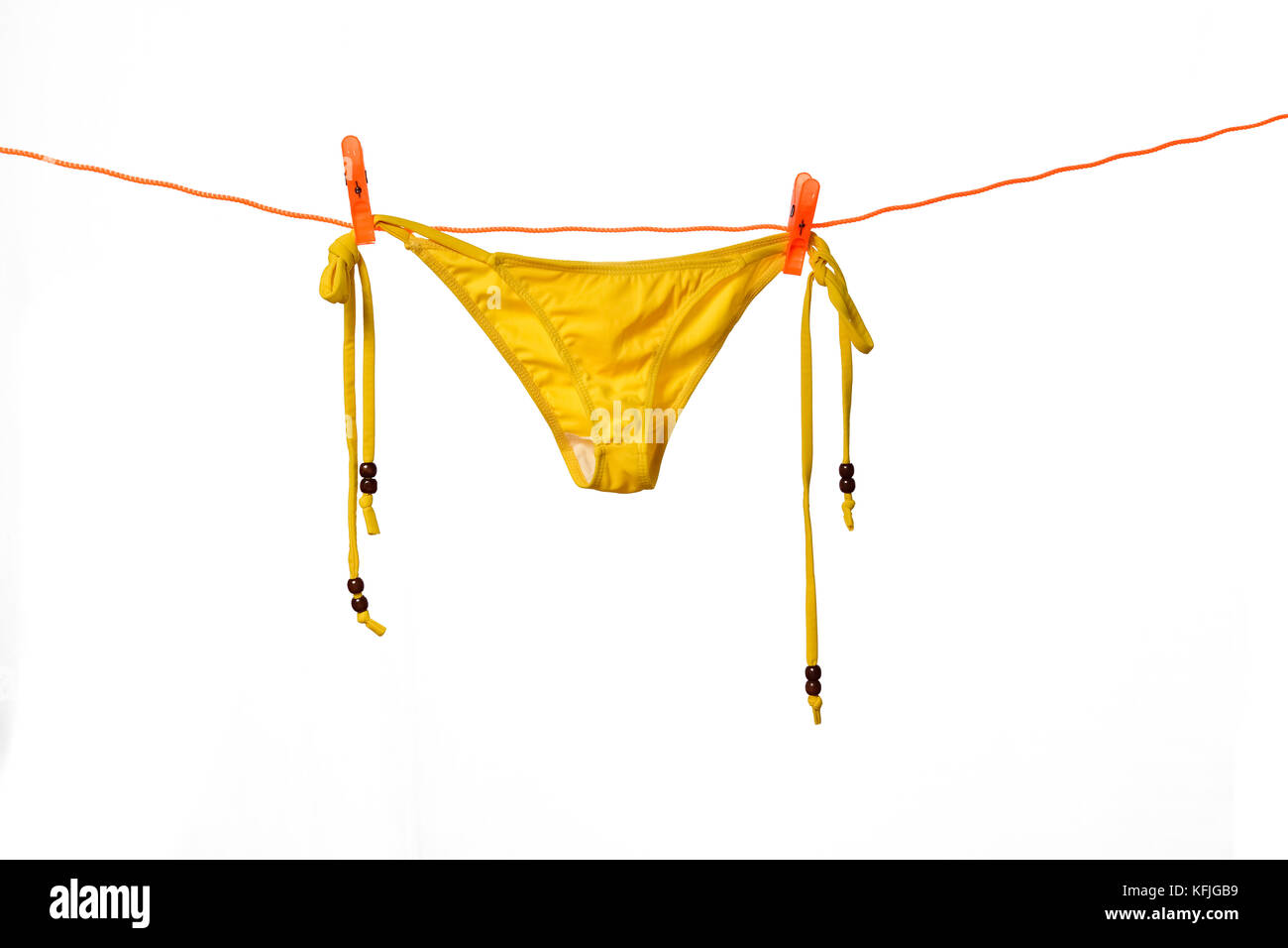 Bikini Hanging On Isolated White Background Stock Photo Alamy