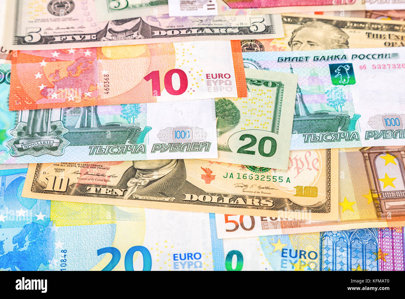 Money Background From Banknotes Euro American Dollars And Russian Rubles Money Background From Banknotes Euro American Dollars And Russian Rubles