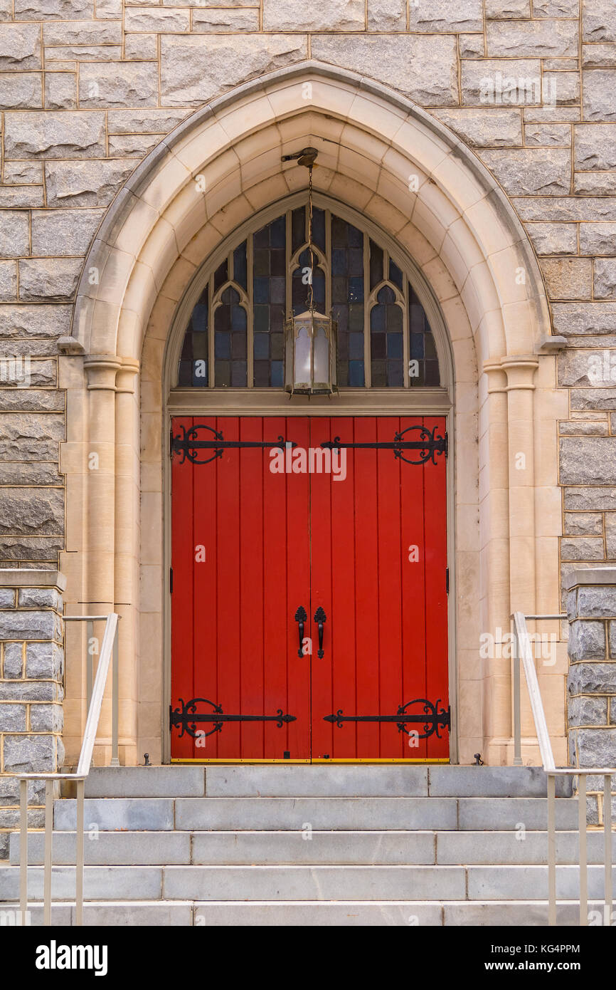 One Door On The Facade Of Saint Mark United Methodist Church Front