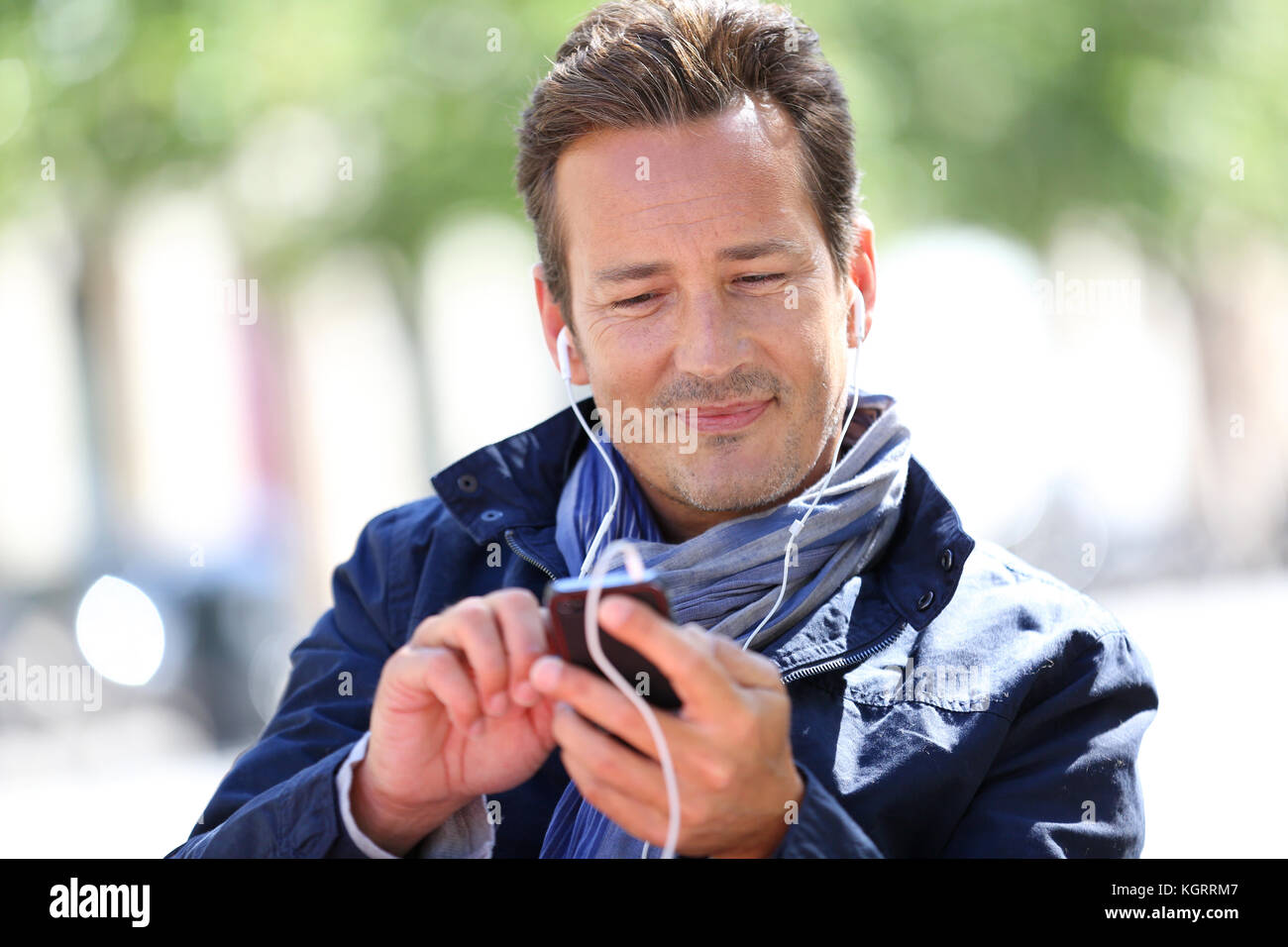 Mature Man Talking On Mobile Phone Stock Photo Alamy