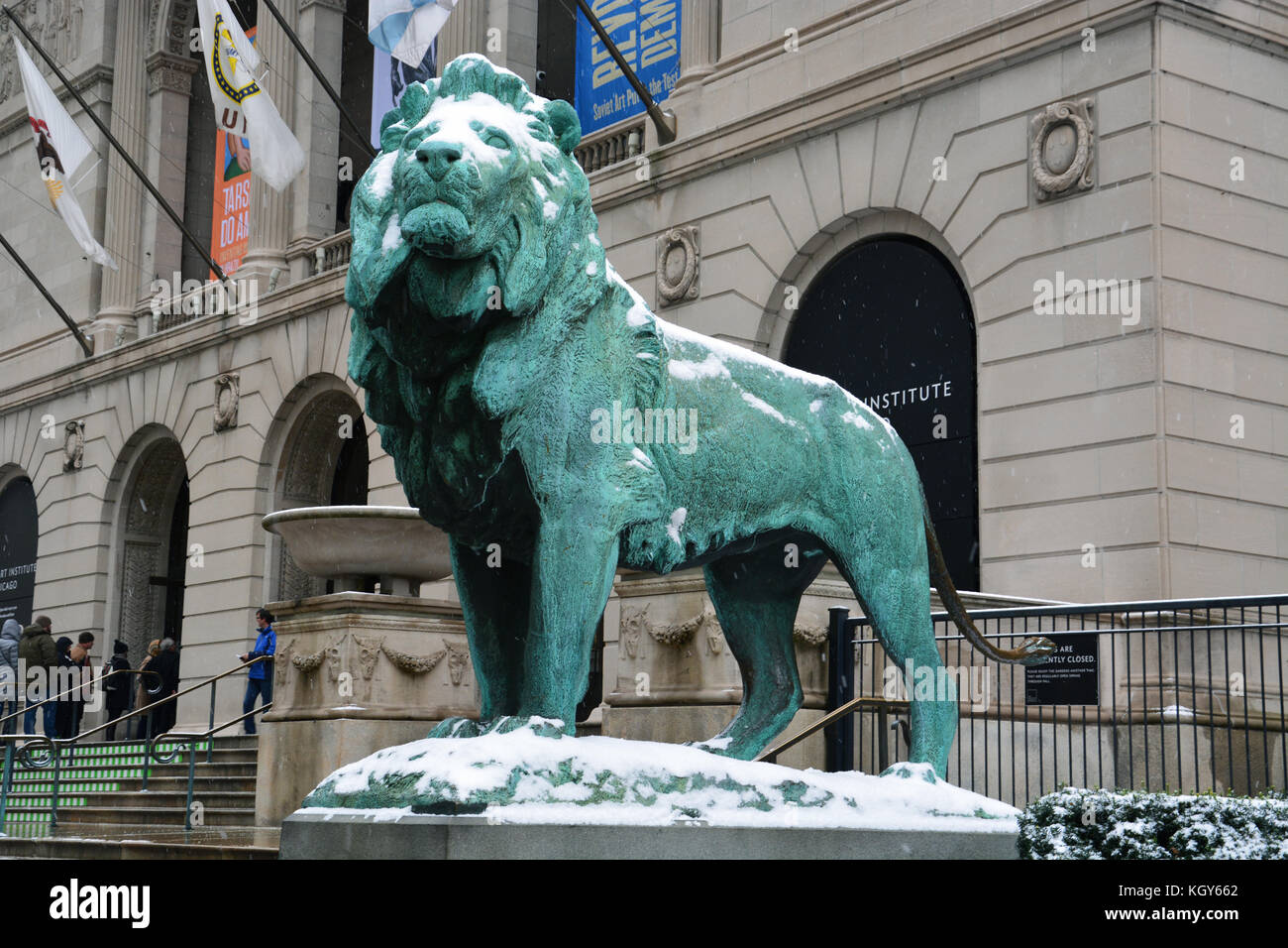 Chicago Art Institute Lions Stock Photos & Chicago Art Institute Lions