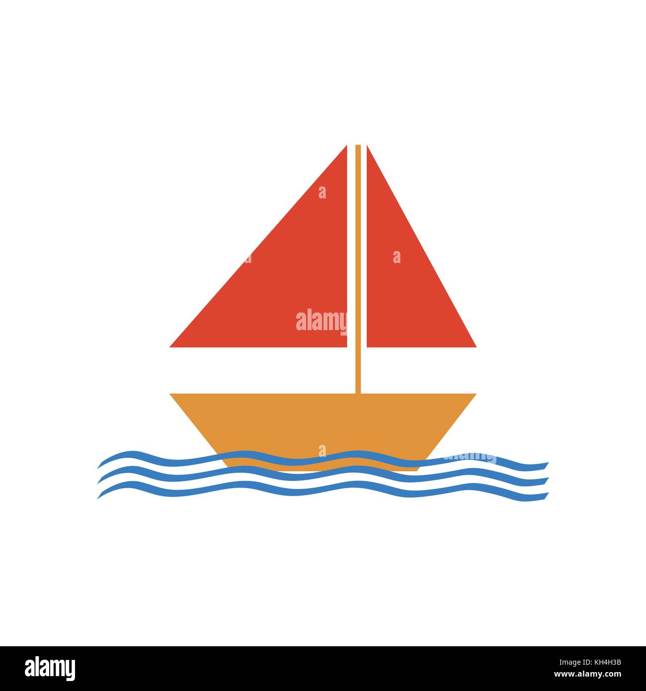 Floating Boat Icon Cartoon Style Stock Photos & Floating Boat Icon