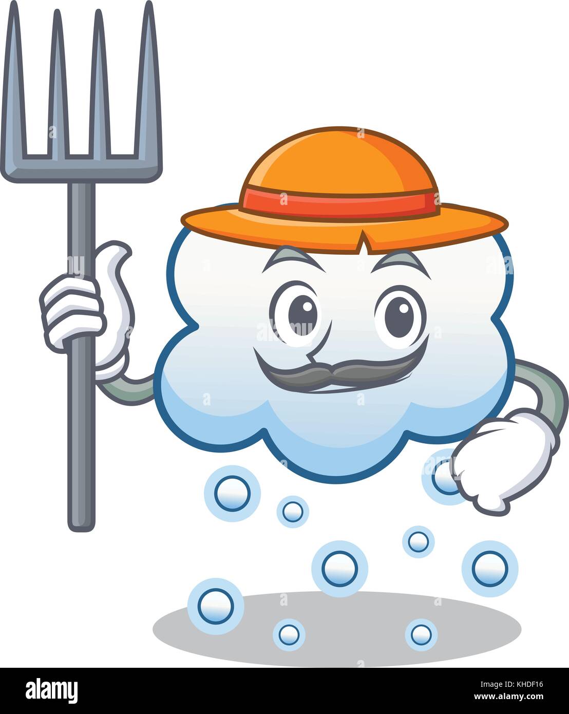 Farmer Snow Cloud Character Cartoon Stock Vector Image Art Alamy