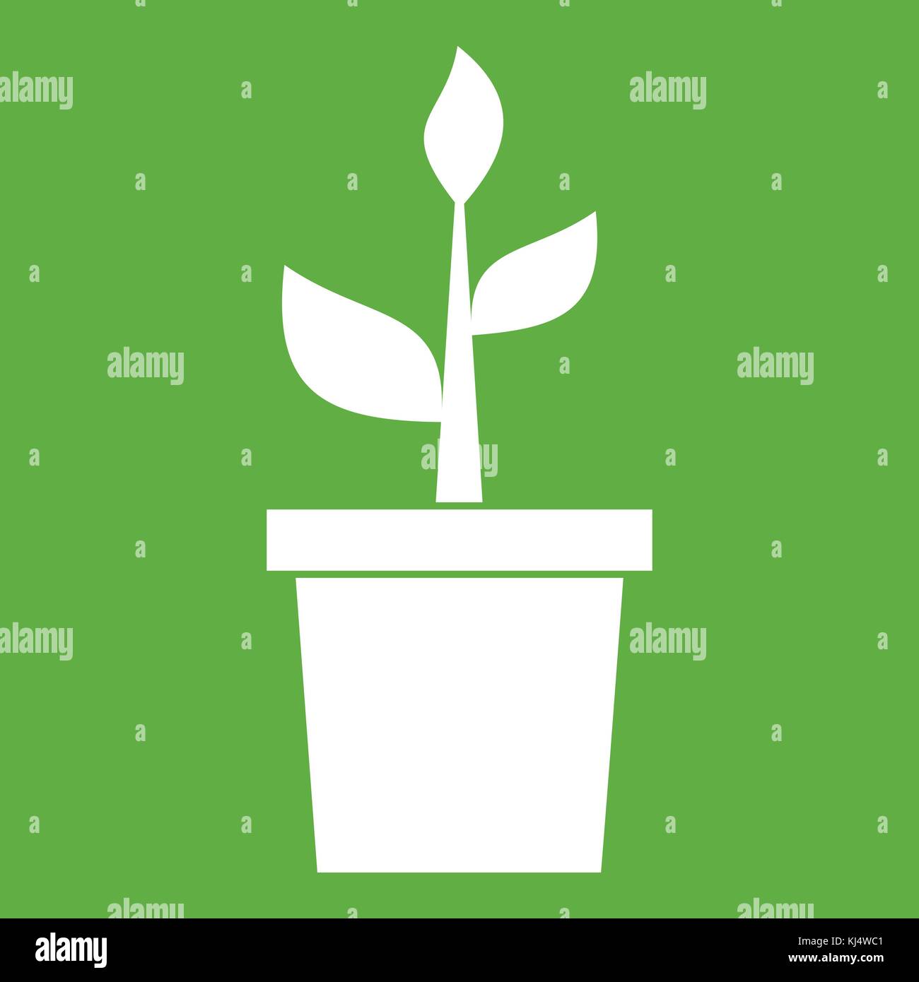 Plant In Clay Pot Icon Green Stock Vector Image Art Alamy