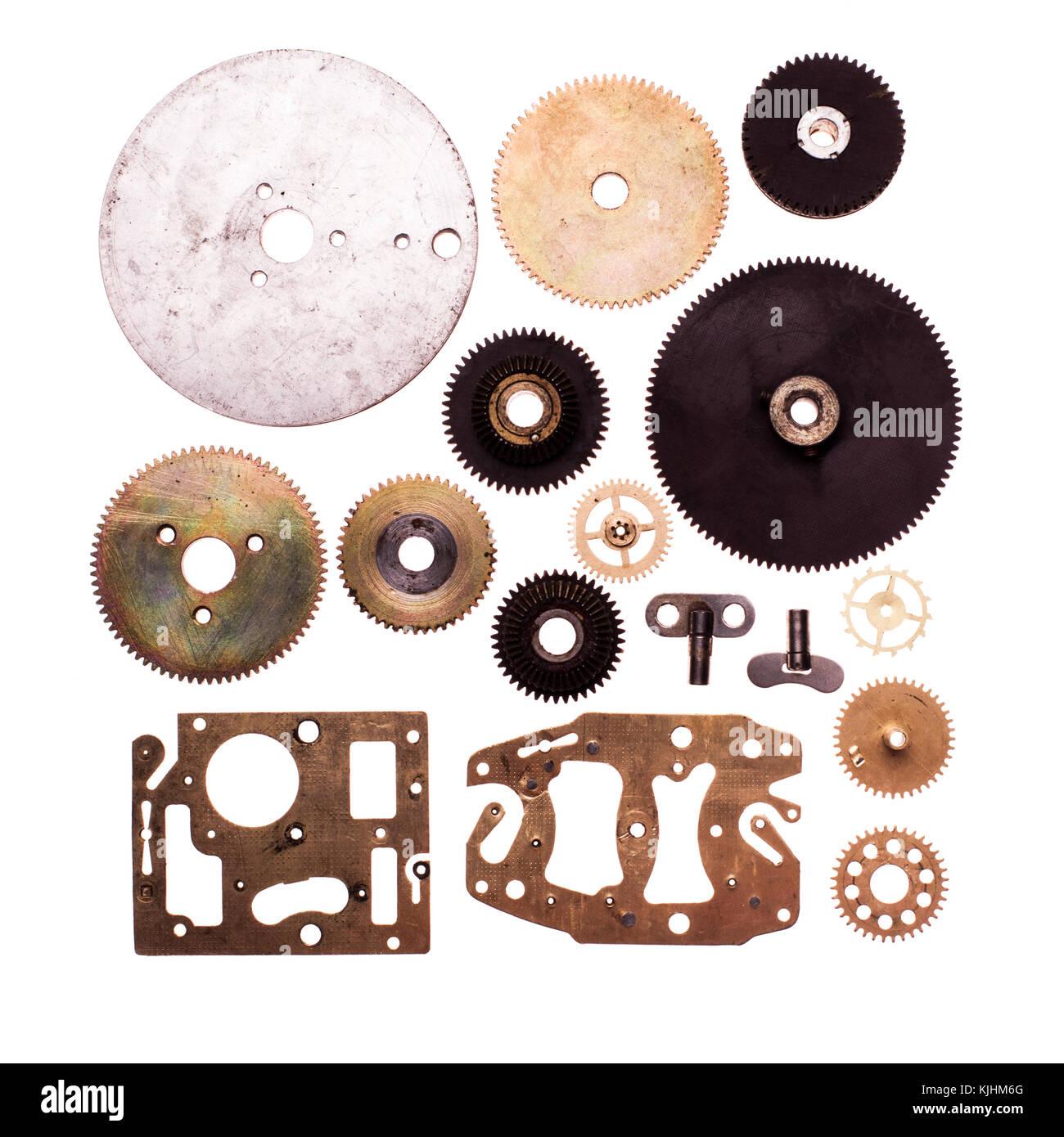Steampunk details isolated on white. Mechanical clocks details and ... Steampunk details isolated on white. Mechanical clocks details and ...