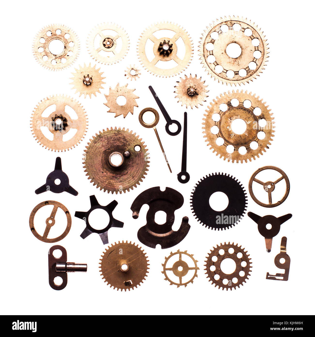 Steampunk details isolated on white. Mechanical clocks details and ... Steampunk details isolated on white. Mechanical clocks details and ...