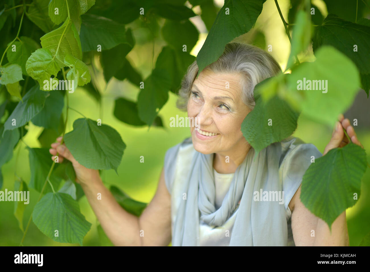 Woman Posing In Summer Park Stock Photo Alamy