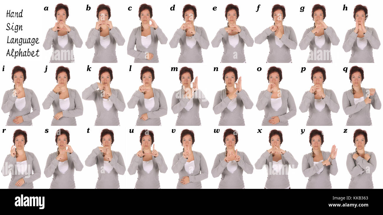 Hand Sign Language Alphabet Deaf Stock Photos & Hand Sign Language
