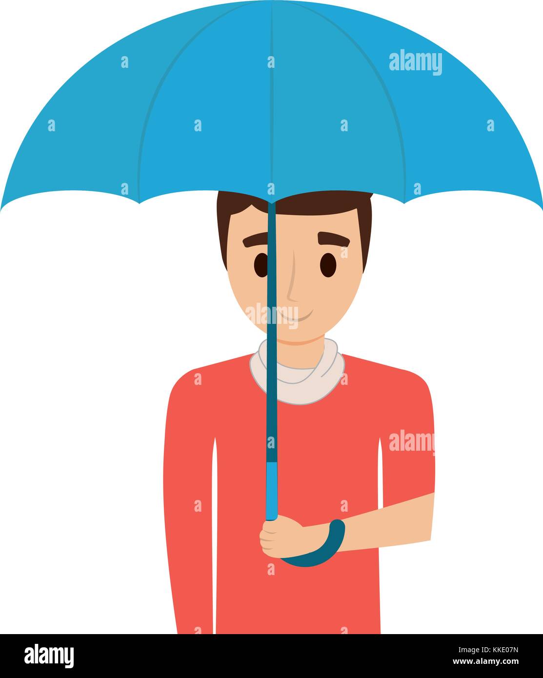 Man Under Umbrella Icon Stock Vector Image Art Alamy