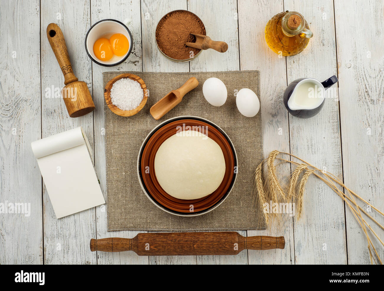 baking cake in rustic