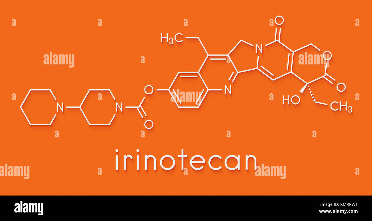 Irinotecan Cancer Chemotherapy Drug Molecule Skeletal Formula Stock