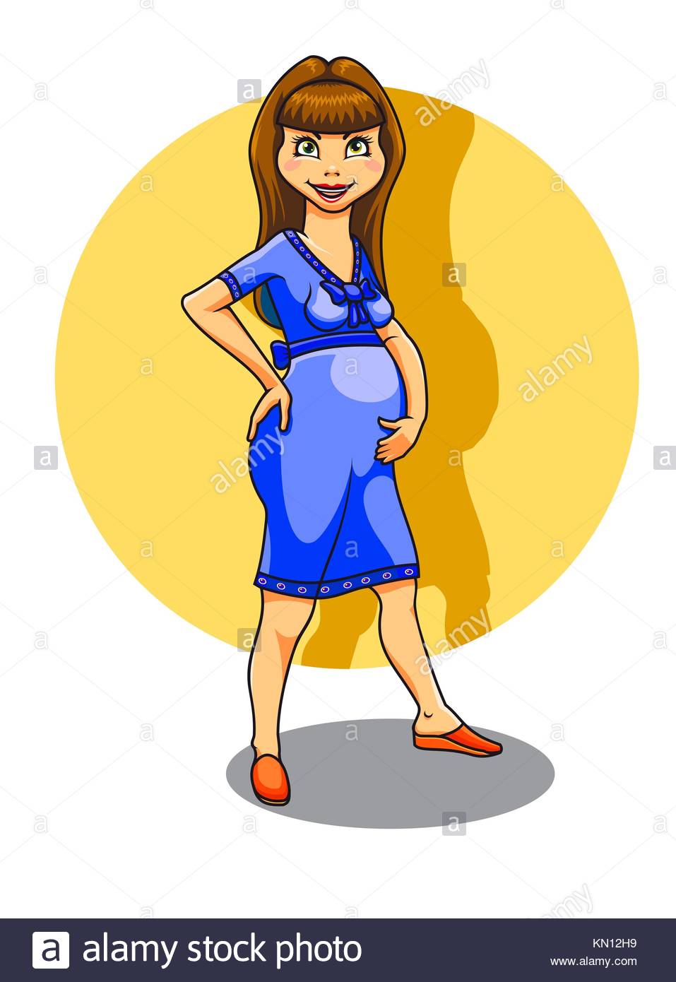 Cartoon Pregnant Woman Stock Photos & Cartoon Pregnant Woman Stock