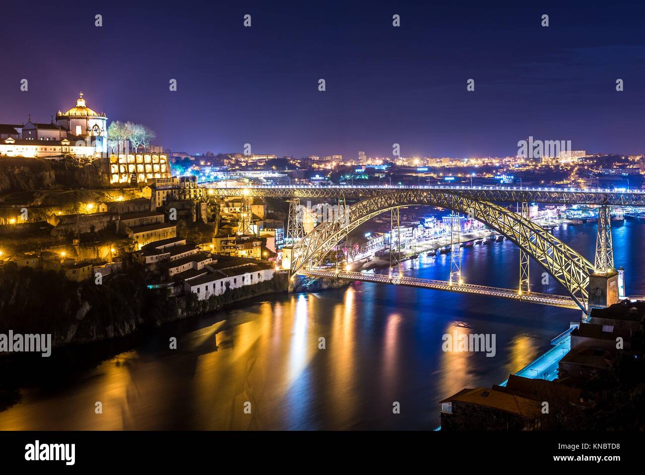 Dom Luis I Bridge Over Douro River Between The Cities Of Porto And Vila