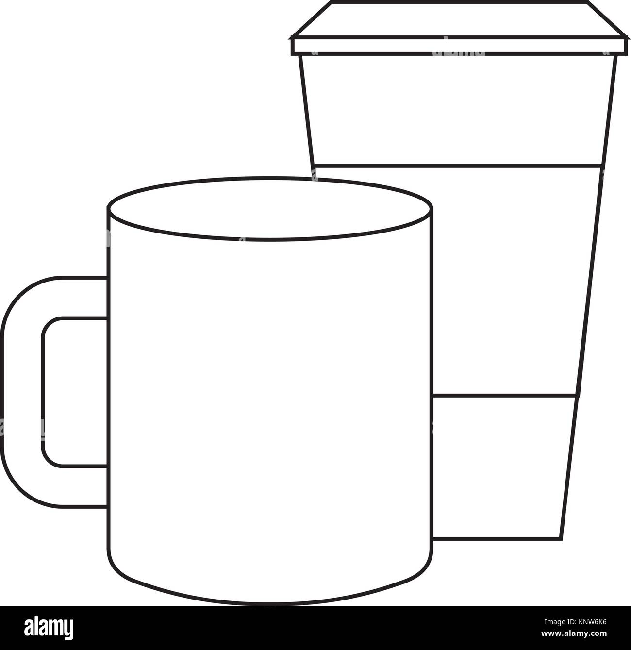 Ceramic And Paper Coffee Cup Empty Template For Corporate Identity Ceramic And Paper Coffee Cup Empty Template For Corporate Identity