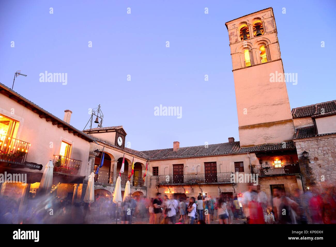 Main Square And San Juan Bautista Church Town Hall Candles Night