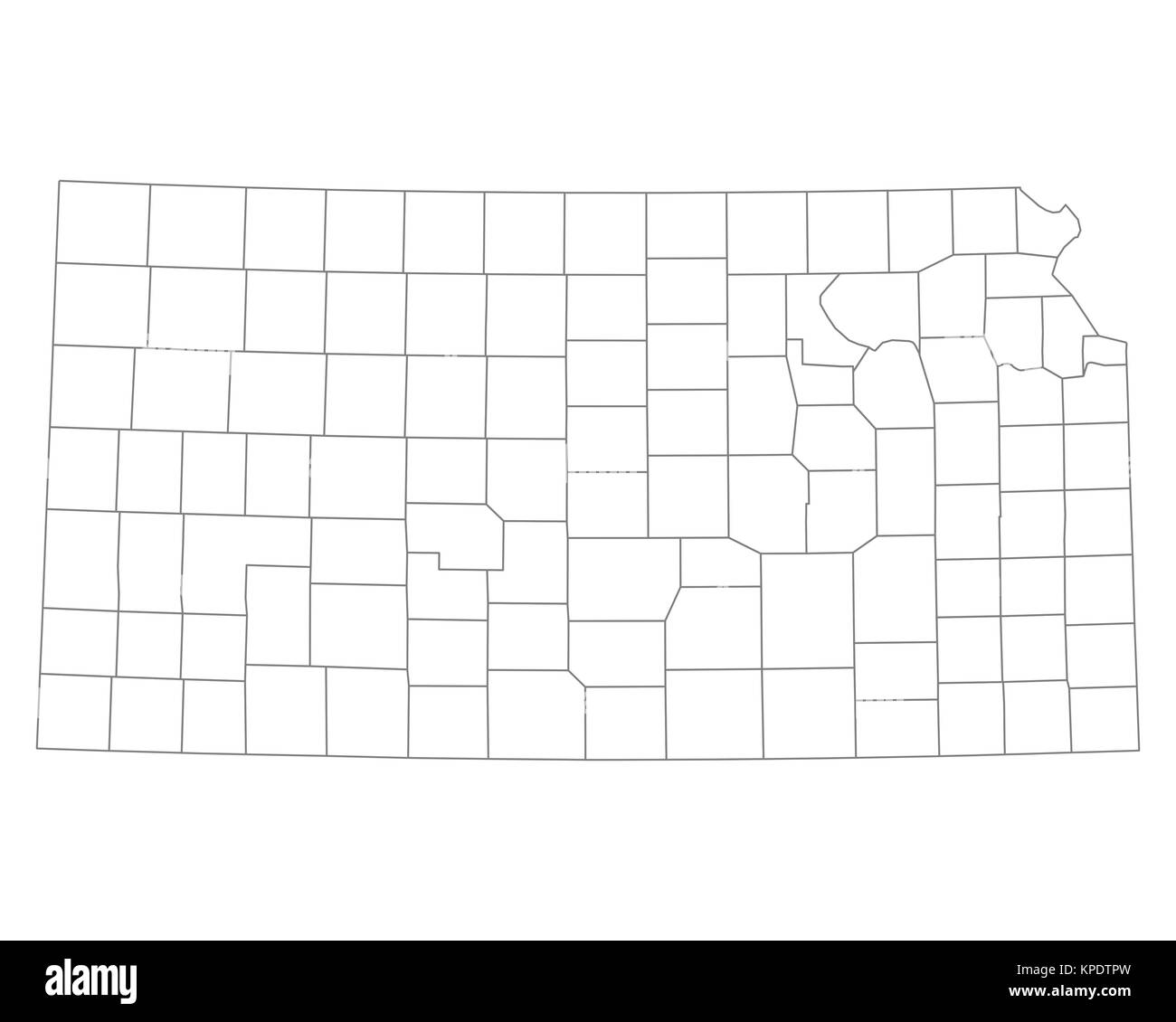 Map Of Kansas Stock Photo Alamy