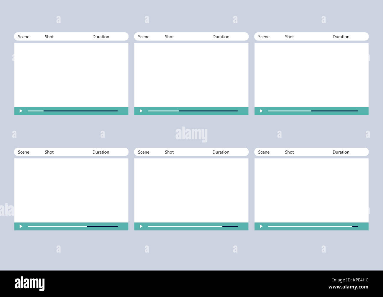 video player 6 frame storyboard template stock photo 168726696 alamy video storyboard template