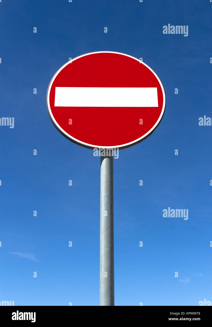 Blank Prohibited Road Traffic Sign Stock Photos & Blank Prohibited Road Traffic Sign Stock