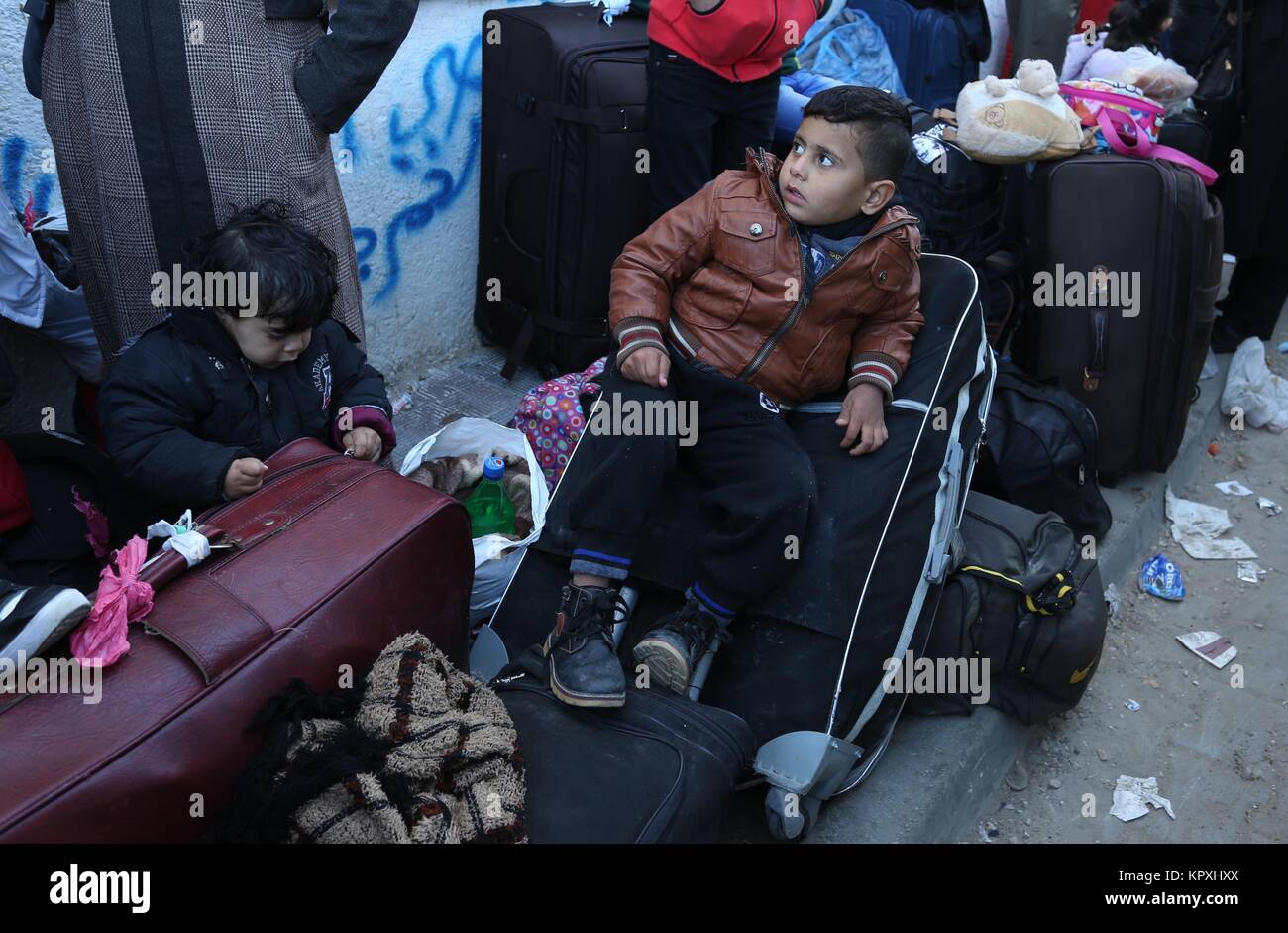 Khan Younis Gaza Strip Palestinian Territory 17th Dec 2017 Palestinians Wait For Travel Permits To Cross Into Egypt Through The Rafah Border Crossing Khan Younis Gaza Strip Palestinian Territory 17th Dec 2017 Palestinians Wait For Travel Permits To Cross Into Egypt Through The Rafah Border Crossing