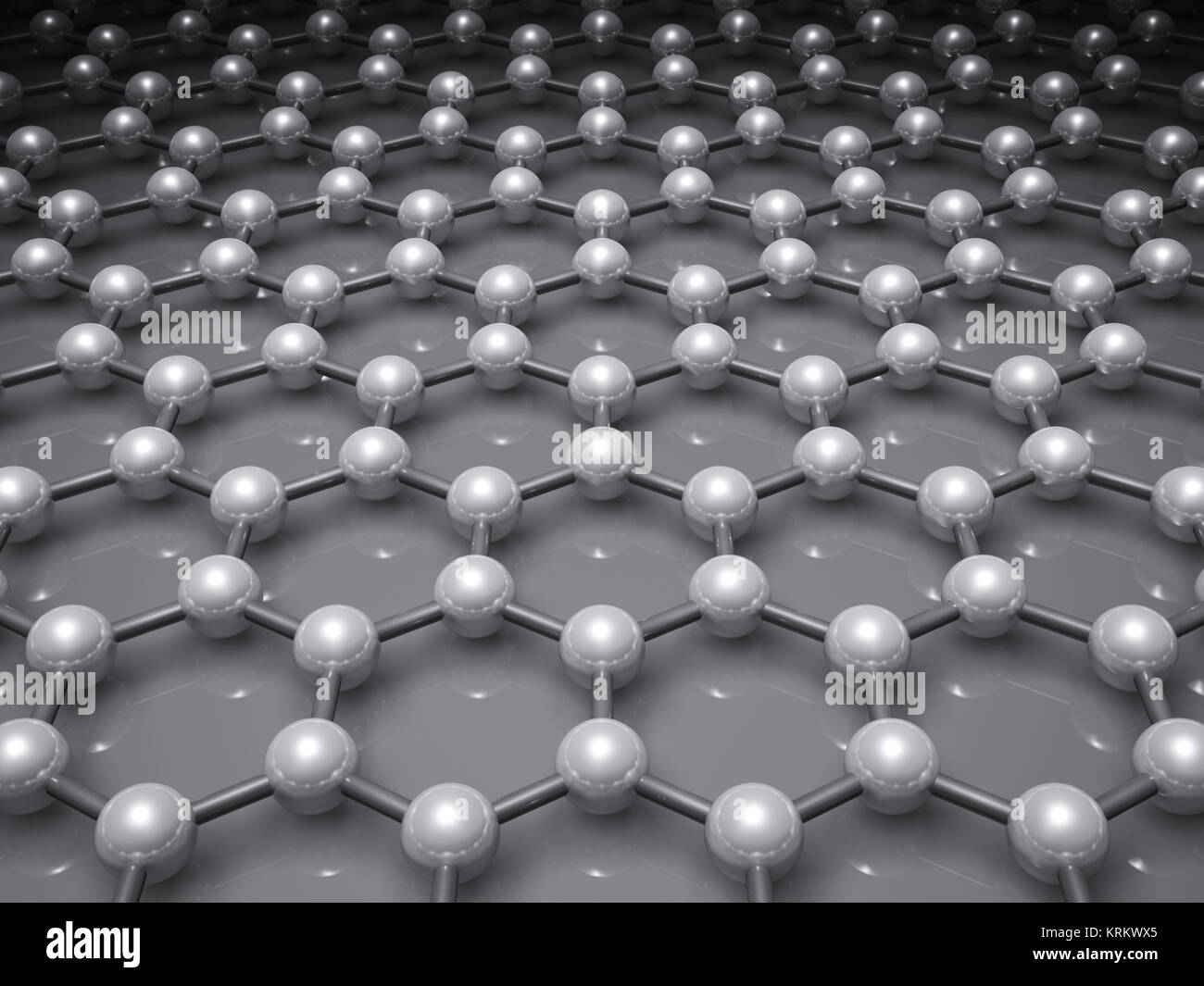 Graphene Layer Schematic Molecular Model Of Hexagonal Lattice 3d