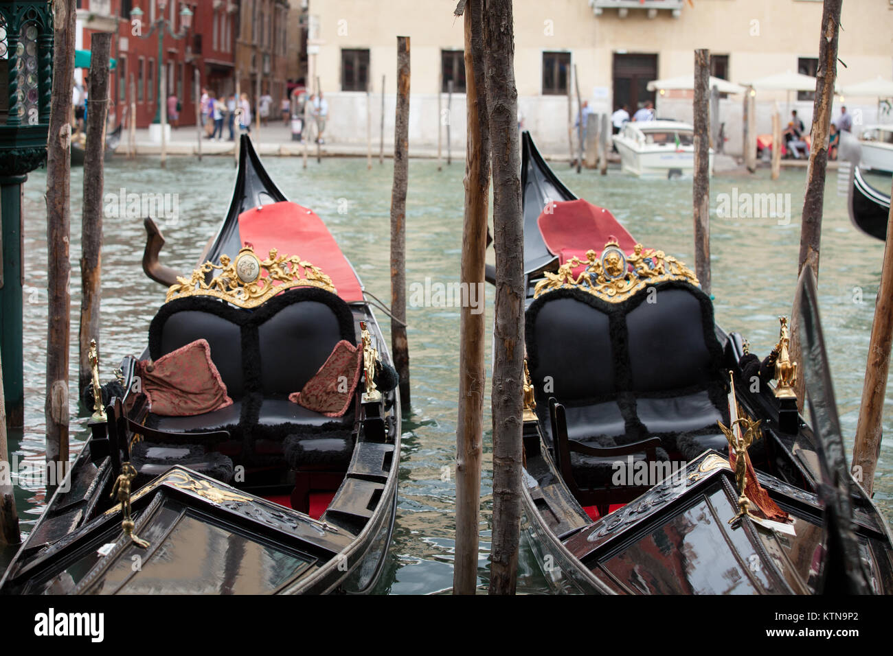 Venice Rich Decorations Of The Deck Of A Venetian Gondola Stock Photo